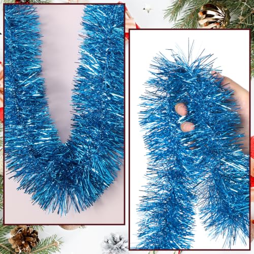 Teal Blue Foil Tinsel Garland - Christmas & Party Decoration 100 Feet