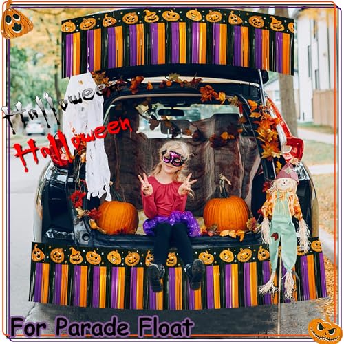 Pumpkin 4 Pack Halloween Foil Fringe Streamers for Parade Floats & Party Decorations