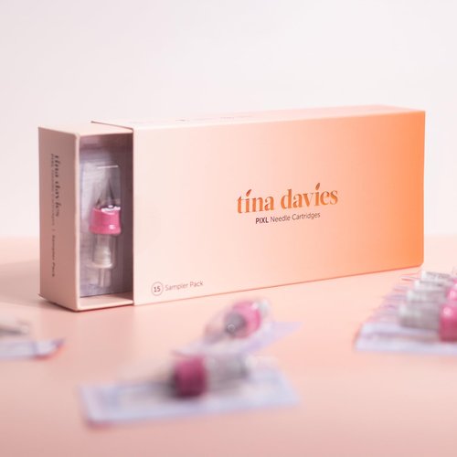 Tina Davies PIXL Cartridges Sampler 15-Pack for Eyebrows, Lips, Eyelids, and Areolas, Pack of 15