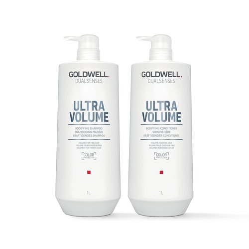 Goldwell Dualsenses Ultra Volume Shampoo & Conditioner Bundle - Boosts Body & Shine, 10.1 oz Each