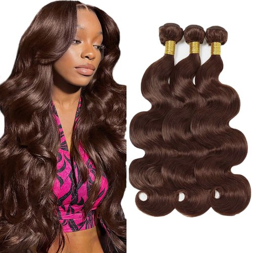 28 30 32 inch #4 Color Body Wave Bundles Brown Human Hair Bundle Color #4 Bundle Human Hair Dark Brown Body Wave 3 Bundles