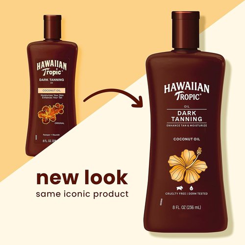 Hawaiian Tropic Dark Tanning Oil Original - 8 oz, Pack of 4
