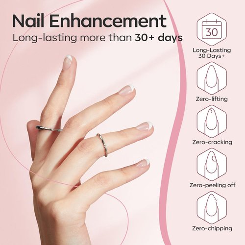 modelones Builder Nail Gel, 2 Pcs Clear and Cover Nude Builder Nail Polish, 8-in-One Apex Building Thickening Strengthener Extension Rubber Color Base Gel for DIY Home Salon Gifts LED Lamp Cured 10ml