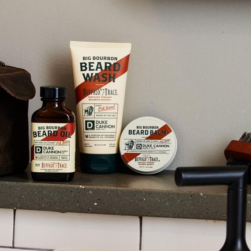 Duke Cannon Big Bourbon Beard Oil - Premium Organic Blend with Apricot Kernel, Argan, and Jojoba Oils, Oak Barrel Scent, 3 oz.
