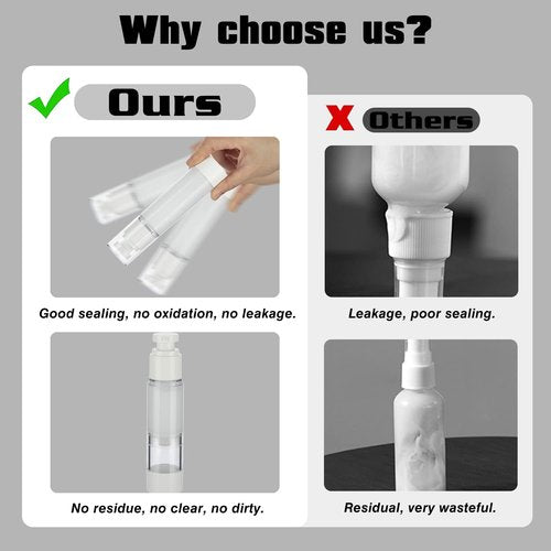 IFDGCTK 2.7OZ/80ML Clear Airless Pump Bottles, Lotion Dispenser Travel with Pump, Vacuum Plastic Travel Size Lotion Bottle for Foundation, Creams, Cosmetic(3 Pack)