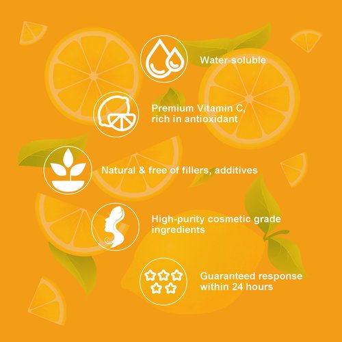 MAYKER Ultra Fine Vitamin C Powder For Face, 1.76oz, Pure Cosmetic Grade L-Ascorbic Acid Powder For DIY Skincare, Serums & Creams