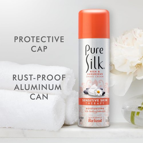 Pure Silk Sensitive Skin Spa Therapy Shave Cream for Women, 7.25 Oz, Pack of 6