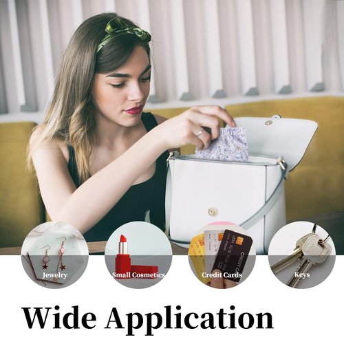 Redvigh Pocket Cosmetic Bag 5PCS, Small Pouch Bag Mini Shrapnel Makeup Bag Squeeze Top Coin Purse Waterproof Portable No Zipper Self-closing Pouch for Lipstick Jewelry Organizer