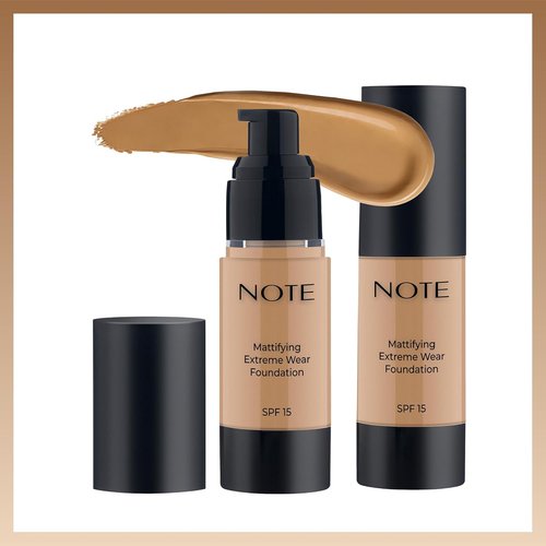 NOTE Mattifying Extreme Wear Liquid Foundation SPF 15 - Full Coverage for Oily & Combination Skin - 1 oz