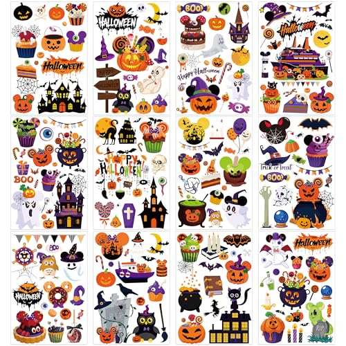12 Sheet Halloween Window Clings - Festive Decor for Glass Surfaces