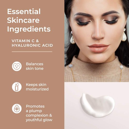 Dual-Action Face Primer - 30 mL | Hydrating Makeup Primer With Vitamin C & Hyaluronic Acid | Smoothing Pore Minimizer