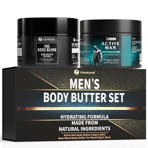 Body Butter for Men Pack of 2, Cologne Scented Moisturizer Gift Set for Men