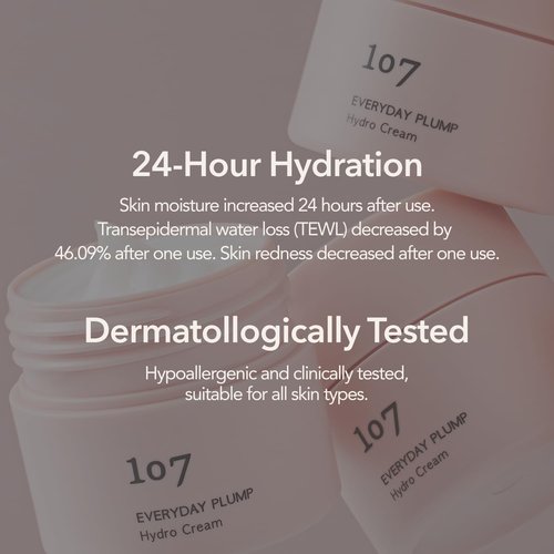 107 EVERYDAY PLUMP Hydro Cream - Lightweight Face Moisturizer with Probiotics & Squalane | 1.7 fl oz