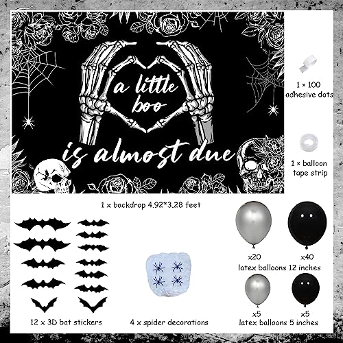 Halloween Balloon Garland Kit with Ghost & Bat Foil Balloons, Baby Shower Decorations