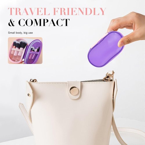 Skiennix Portable Mini Travel Makeup Brush Set - 10 Pcs Soft Synthetic Bristles for Full Face | Compact Pouch Included