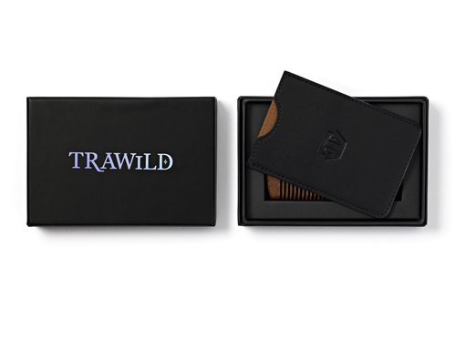 TRAWILD Sandalwood Beard Comb for Men with Mother of Pearl Inlay, Premium Grooming Wood & Wooden Comb for Beard and Mustache