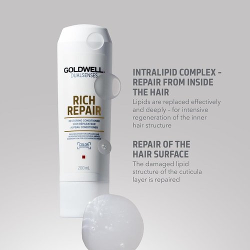 Goldwell Dualsenses Rich Repair Conditioner - Restores Dry Hair | 1L Size for Deep Nourishment