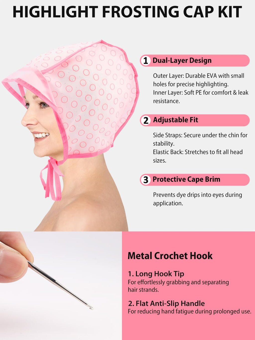 YOOVR 19PCS Hair Bleach Highlighting Kit - Complete Set with Brush, Bowl, Gloves & Frosting Cap for Home Use