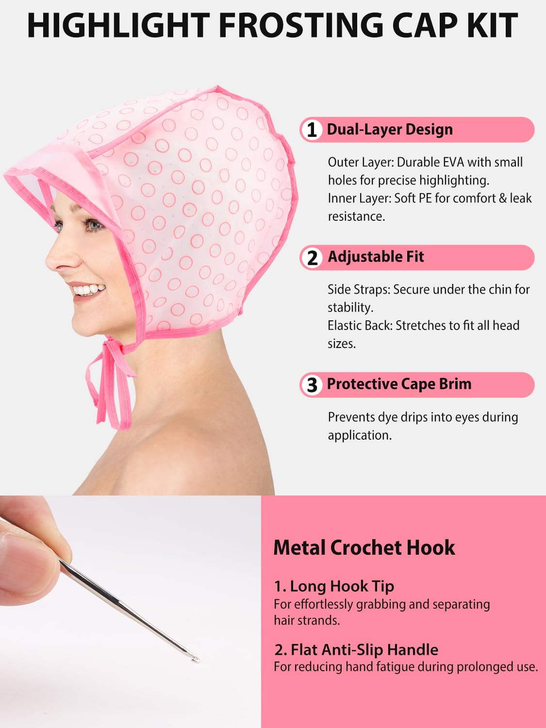 YOOVR 19PCS Hair Bleach Highlighting Kit - Complete Set with Brush, Bowl, Gloves & Frosting Cap for Home Use