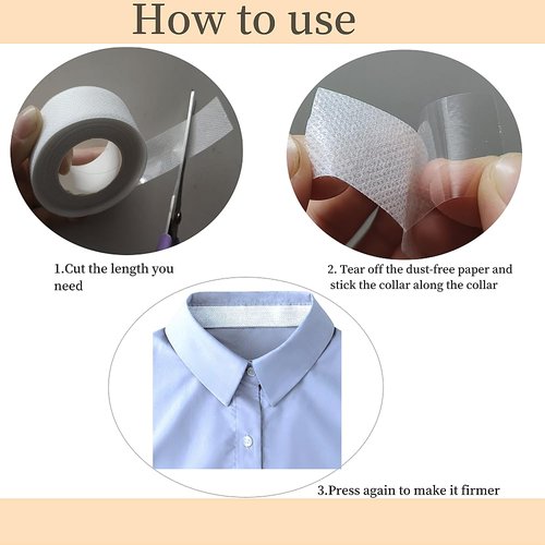 APZDFGIFCD 5 Rolls Collar Protector Sweat Pads, Self-adhesive Shirt Collar Protector Absorbent Sweat Shields Pad for Hat Shirt Neck Liner Armpit Tape Collar Protectors for Women Men