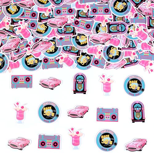 200PCS 1950s Rock and Roll Party Confetti - Retro 50s Themed Decorations