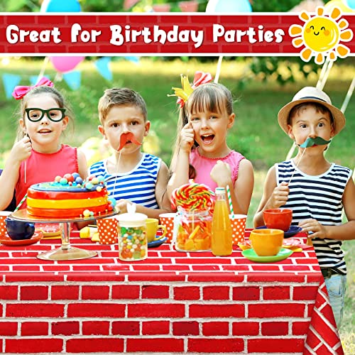 Red Brick Wall Backdrop Tablecloth Roll - 54 Inch x 100 ft for Party & Decor