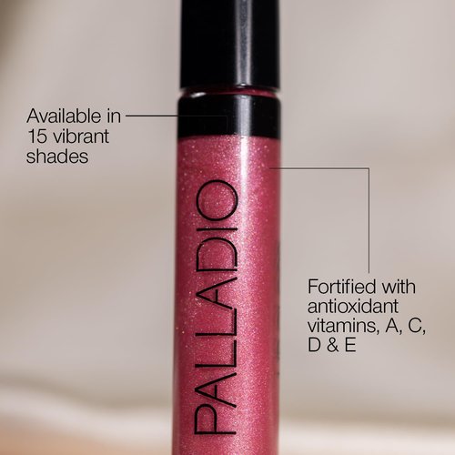 Palladio Lip Gloss - Non-Sticky Formula with Vitamin E & Aloe for Intense Color | Sheer Bronze Finish
