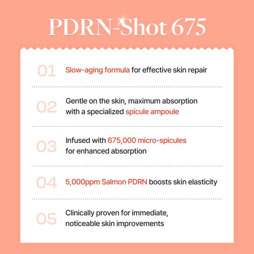 COSNORI PDRN-Shot 675 - Korea Facial Serum with 675,000 high purity spicules - Salmon-Derived PDRN 5,000 PPM - Glow, Firm-Looking & Even Texture Care - Korean Skin Care (50ml / 1.69 fl. oz.)