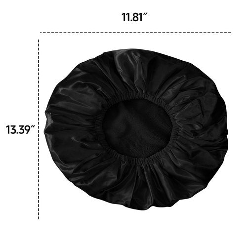 QFE 4PCS Shower Cap for Women Terry Lined Waterproof Reusable Long Hair Cover for Swimming Elastic Band Large Wide Bathing Bath Accessories Shower Caps for Women and Men to Keep Hair Dry Black White