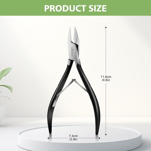 BALUCA Toenail Clippers Straight Blade for Thick Toenails and Ingrown Nails, Professional Stainless Steel Fingernail Toenail Clippers Trimmers for Seniors, Men and Adult - Black