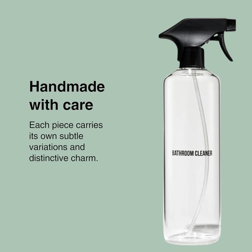 Public Goods Glass Spray Bottle - Refillable Bathroom Cleaner | Clear Borosilicate Glass | 24 Oz BPA Free