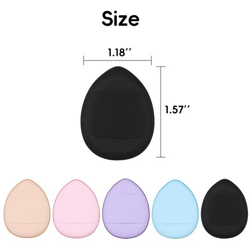 30 Pcs Mini Powder Puff & mini makeup sponge Set，with Storage Box - setting powder puff, Dual-Use (Dry/Wet) for Foundation, Concealer & Eyeshadow - Soft.Finger powder puff&makeup puff， Makeup Sponge