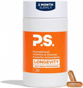 PS Longevity Supplement - Anti-Aging Multivitamin for Men & Women | Premium B Vitamins, CoQ10 & Antioxidants - 2 Month Supply