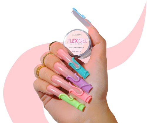 Kiara Sky Flex Gel - Clear Nail Art Gel for Molding, Sculpting and Glam Nail Decorations - 5g