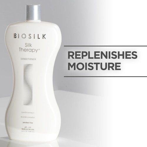 BioSilk Silk Therapy Conditioner - Moisturizing & Detangling Formula for Incredible Shine | 34 Oz