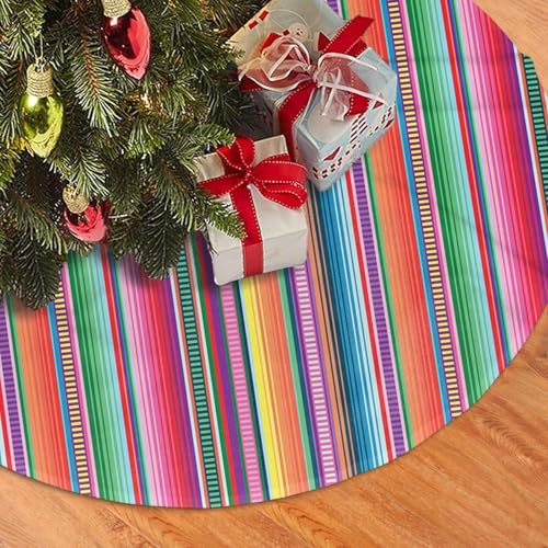 Majoug Mexican Blanket Serape Stripe Christmas Tree Skirt 36" Holiday Decor