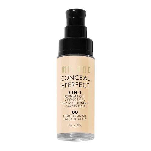 Milani Conceal + Perfect Liquid Foundation - Flawless Coverage in Light Natural, 1 Fl. Oz.