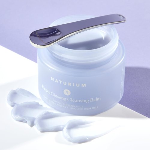 Naturium Purple Ginseng Cleansing Balm - Smoothing Face Wash with Plant-Based Esters & Oils | 3.0 oz