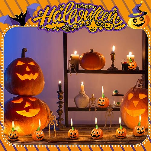 Halloween Pumpkin Candle Set - Cute Ghost Face Tealights, 24 Pieces - Pumpkin Variation