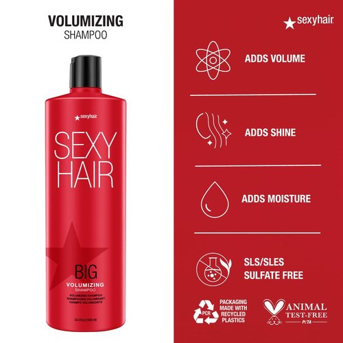 SexyHair Big Volumizing Shampoo & Conditioner - Moisture & Hydration | Sulfate-Free for All Hair Types
