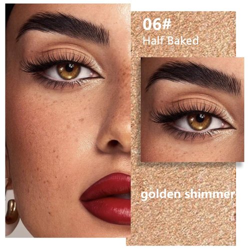 Evpct Gold Single Eye Shadow Palette - High Pigment Shimmer & Glitter for Mature Skin | Bronze & Copper Tones