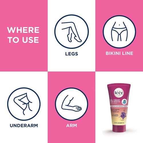 Fast Acting Gel Cream Hair Remover Veet Hair Remover Women 6.78 oz (Pack of 3)