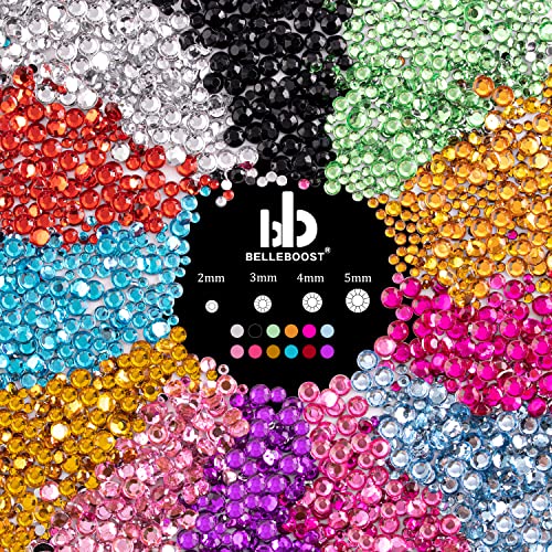 Colorful Rhinestone Nail Art Kit with Glue & Tools - Variation A-01-Mixed AB & Clear