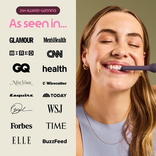 Quip Metal Sonic Electric Toothbrush - Soft Bristles, Travel Case & 3-Month Battery Life | Moonlight Champagne