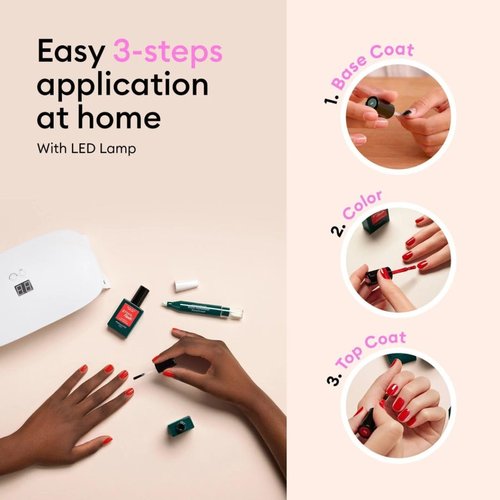 Manucurist Green Flash Gel Nail Polish - Sheer Pale Pink Hortencia - Vegan & 12-Free - Strengthens Nails - 0.5 fl oz