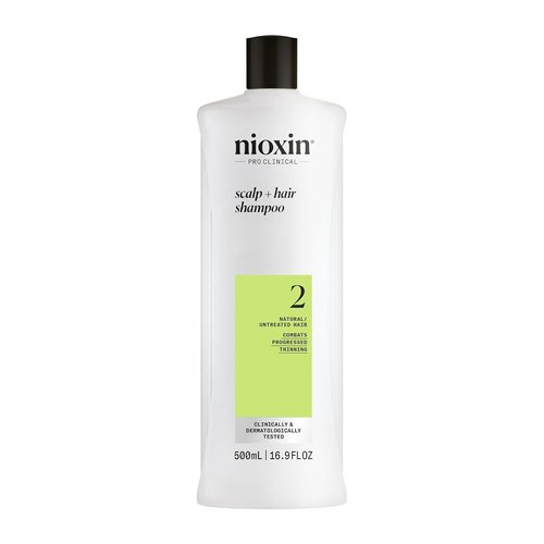 Nioxin System 2 Thickening Shampoo - Boost Hair Density for Natural Hair with Niacinamide & Biotin