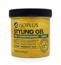 Isoplus Hair Gel - Lightweight Styling Formula for All Hair Types - 6 Oz