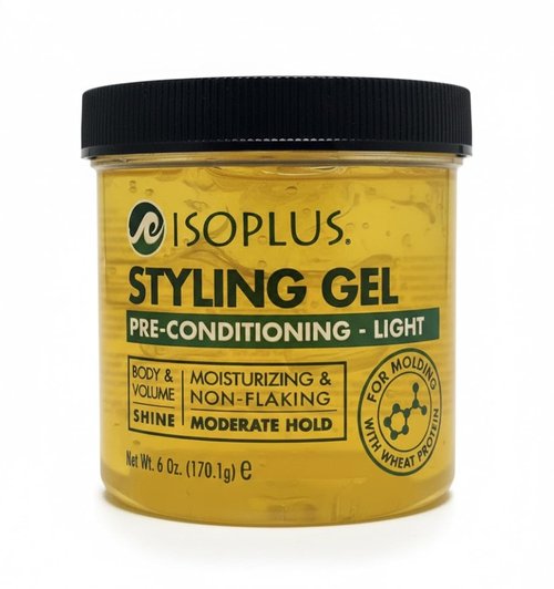 Isoplus Hair Gel - Lightweight Styling Formula for All Hair Types - 6 Oz