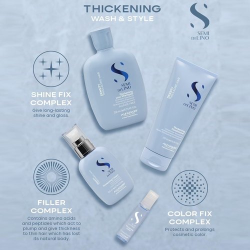 Alfaparf Milano Semi Di Lino Density Conditioner - Sulfate-Free, Detangling & Moisturizing for Thin Hair with Filler Complex - Provides Softness & Added Volume (33.8 Fl Oz)