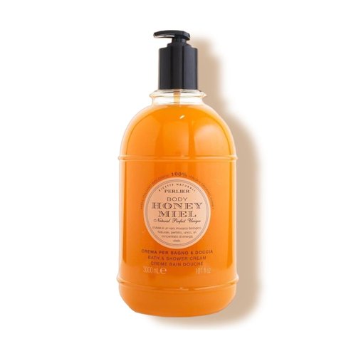 Perlier Sweet Honey Miel Bath Cream - Nourishing Luxury Formula with 100% Organic Italian Honey | 101.4 oz